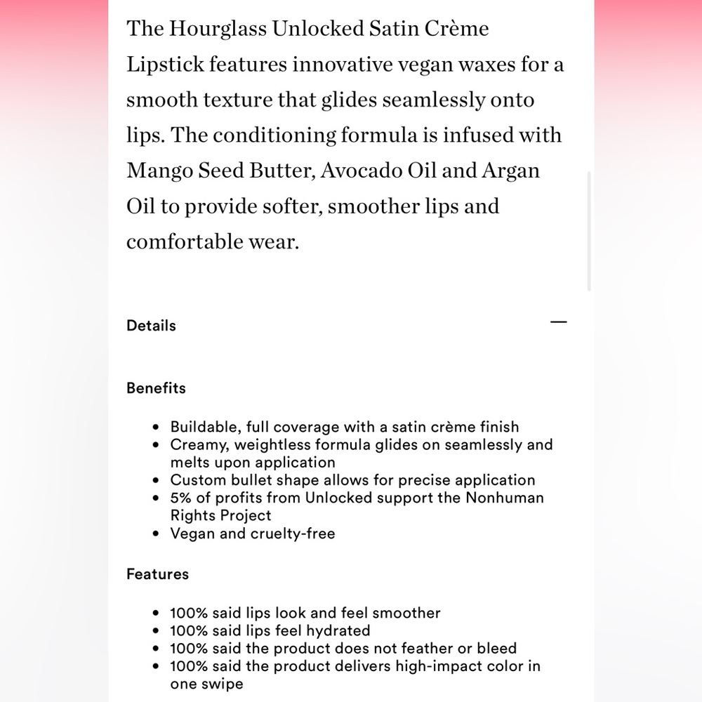 Hourglass Cypress Unlocked Satin Crème Lipstick - Picture 9 of 10